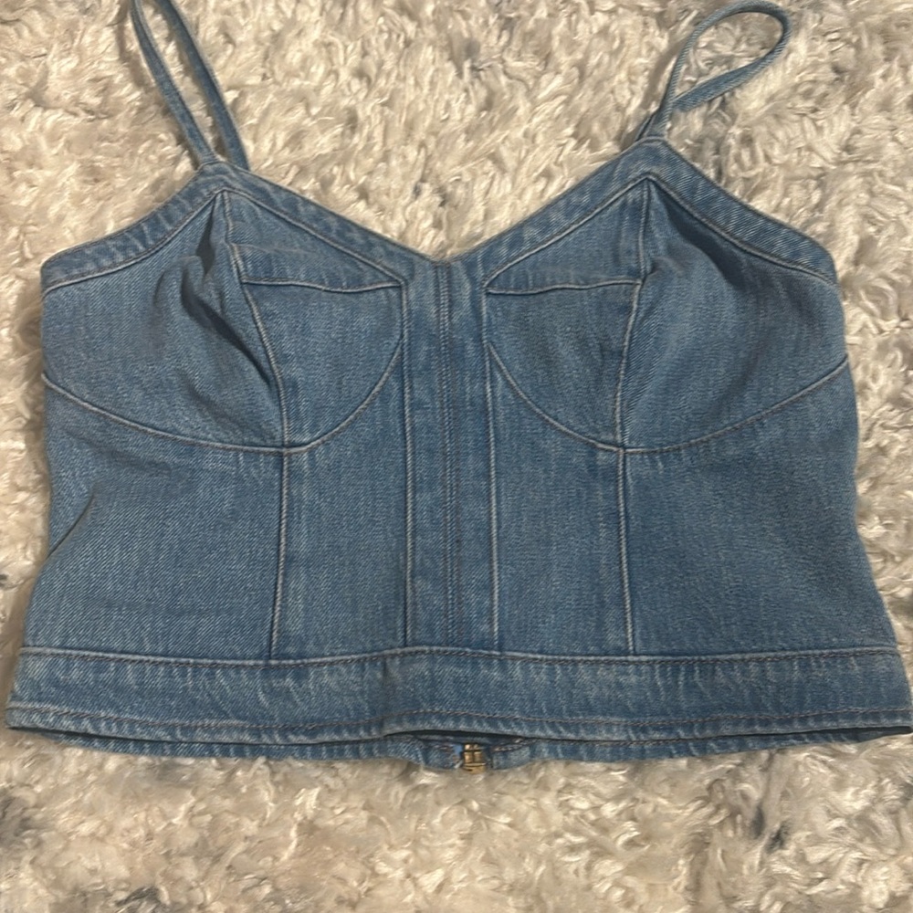 Express crop bustier denim top Size 2